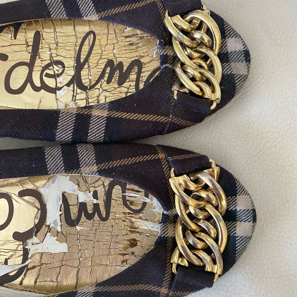 🎗Sam Edelman Plaid Flat with Gold Link🎗